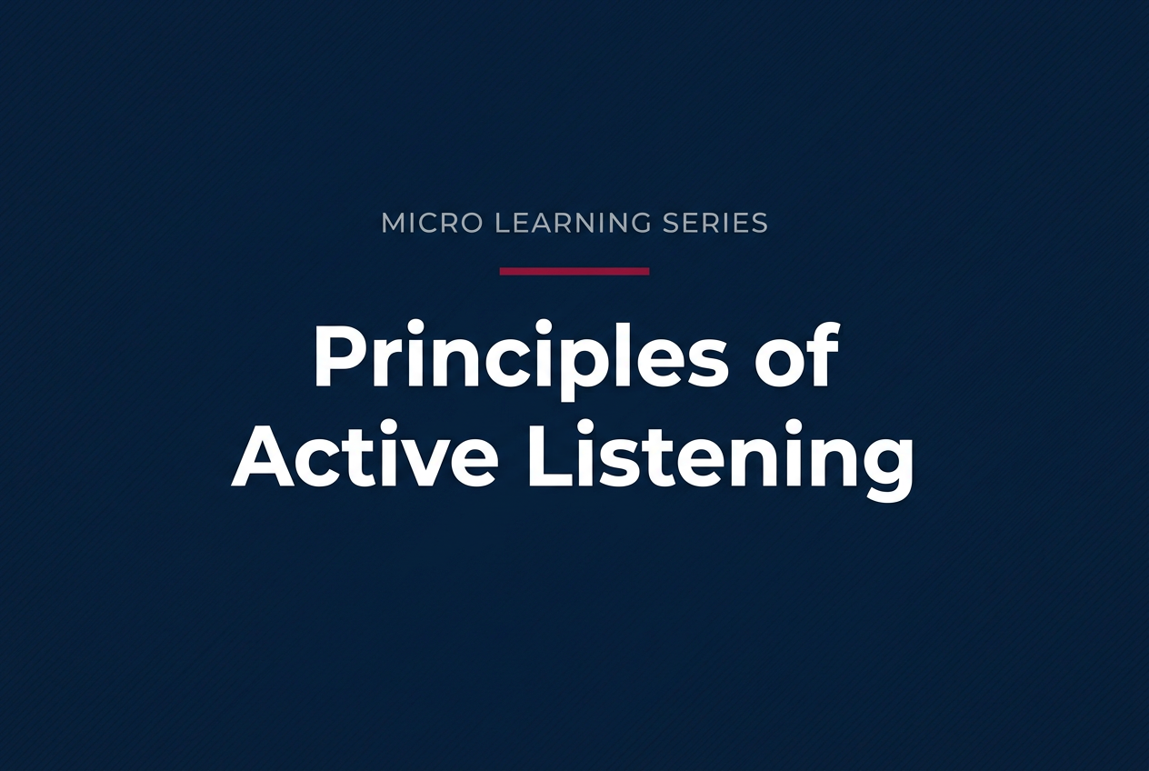 Micro Learning Series: Principles of Active Listening course cover
