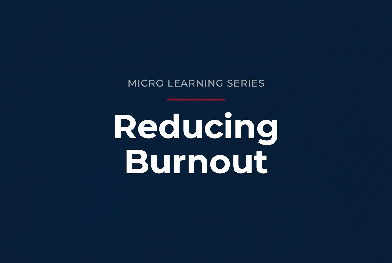 Micro Learning Series: Reducing Burnout course cover