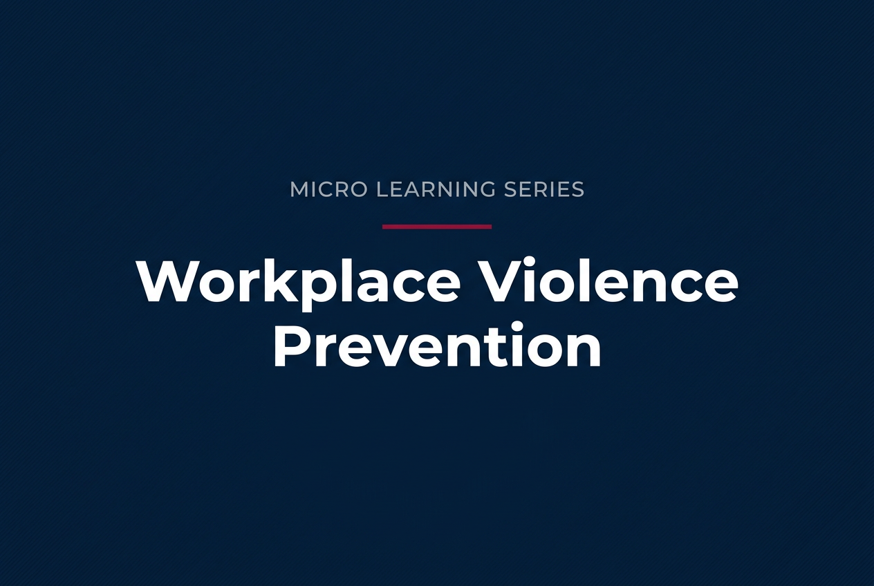 Micro Learning Series: Workplace Violence Prevention course cover
